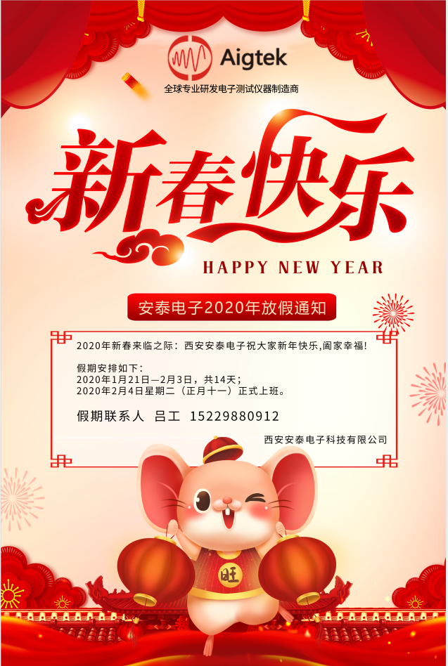 【恭賀新春】Aigtek全體員工祝大家2020年鼠年大吉！萬事如意！